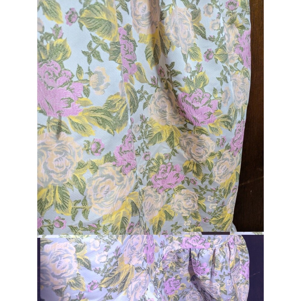 Petal + Pup Floral Brocade Maxi Dress S Small Pink Yellow Bow One Shoulder Pocke - Picture 3 of 9